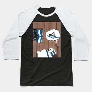 White Christmas Snowman Dreams Baseball T-Shirt